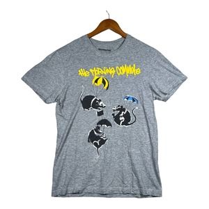 Banksy Art Rat The Morning Commute Work Streetwear Gray Graffiti T-Shirt sz M